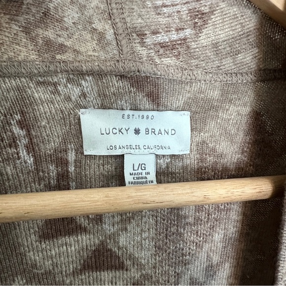 Lucky Brand Brown and Cream Geometric Cardigan - Picture 8 of 11